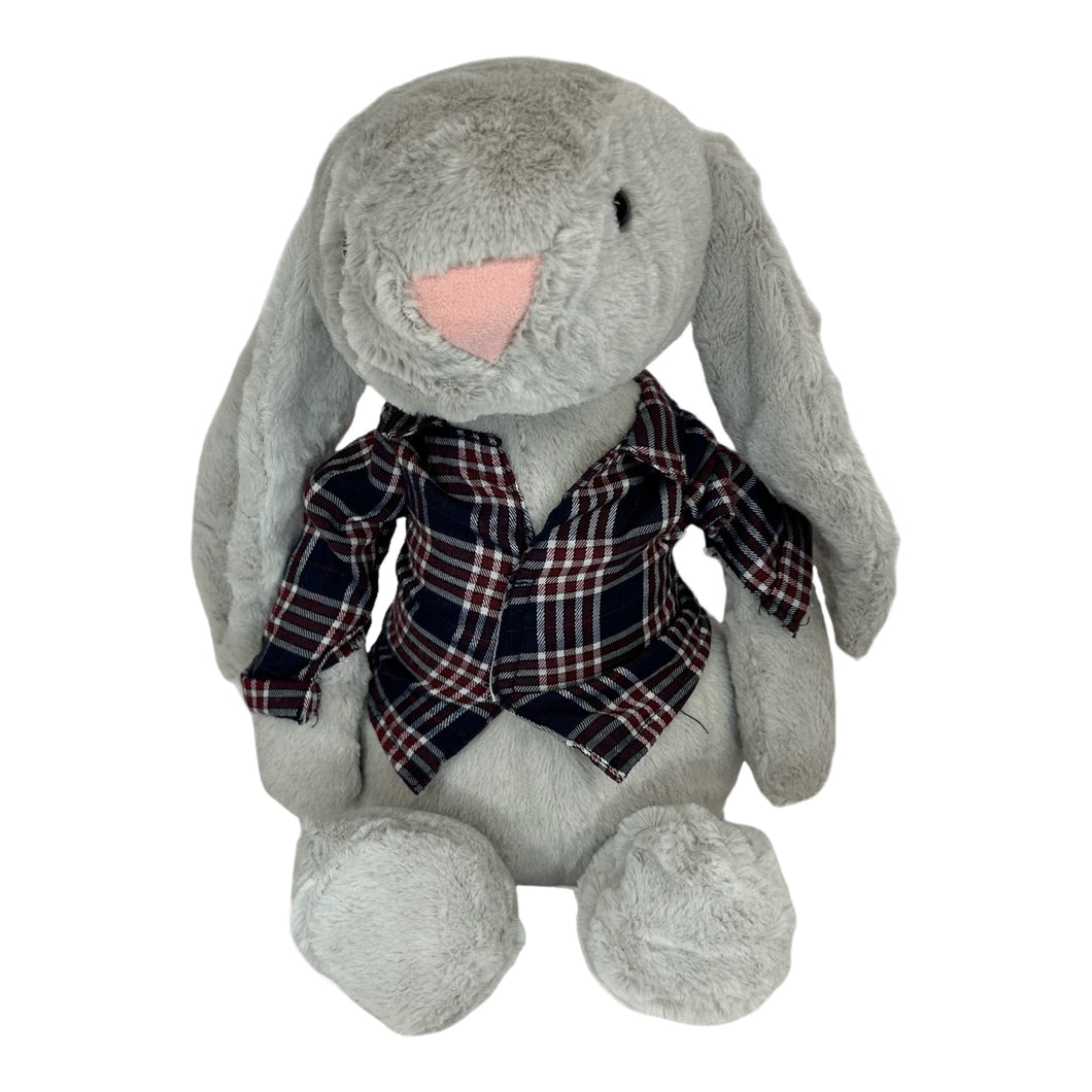 45cm Bunny | Walder with Blue and Red Plaid Shirt