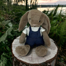 Load image into Gallery viewer, 30cm Bunny | Avery with White T-Shirt and Dungaree Shorts
