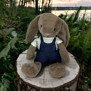 30cm Bunny | Avery with White T-Shirt and Dungaree Shorts