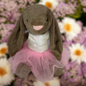 45cm Bunny | Avery with Pink and White Sequin Tutu Dress